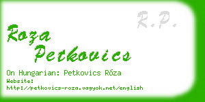 roza petkovics business card